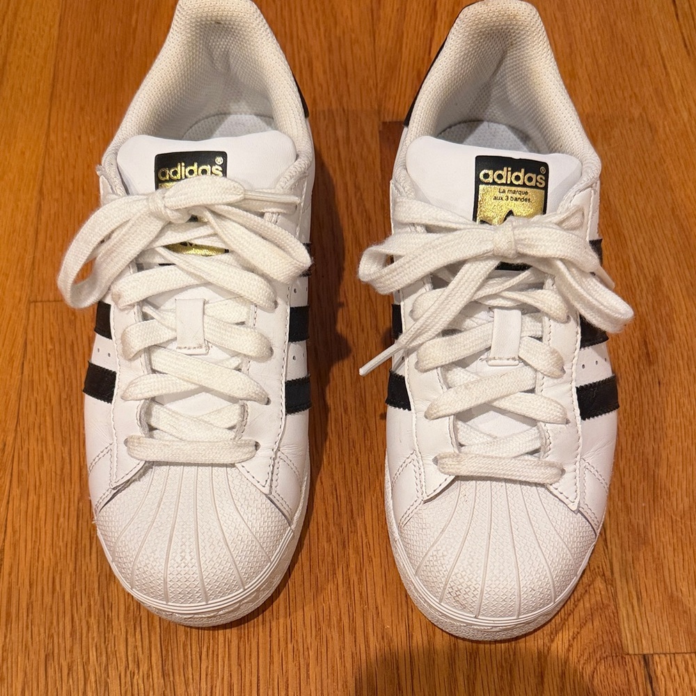 Adidas Classic White Sneakers with Black Stripes